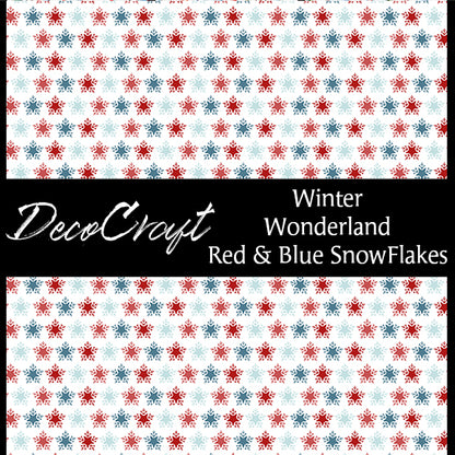 DecoCraft - Christmas - Winter Wonderland - Blue and Red Snowflakes
