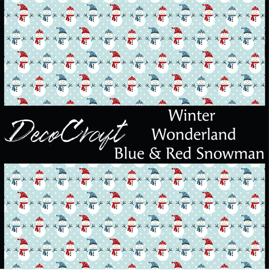 DecoCraft Christmas - Winter Wonderland - Blue and Red Snowman