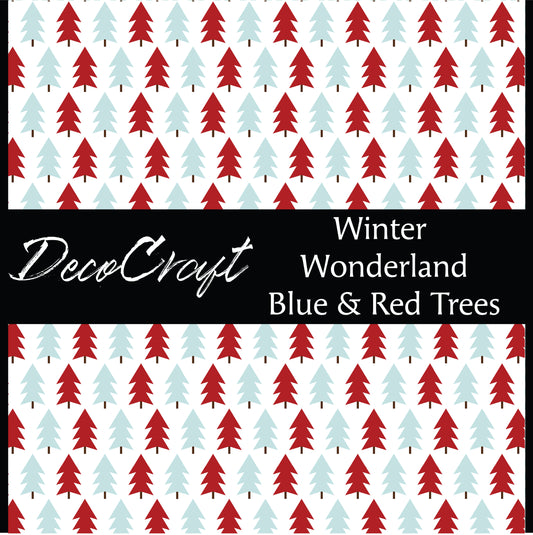 DecoCraft - Christmas - Winter Wonderland - Blue and Red Trees