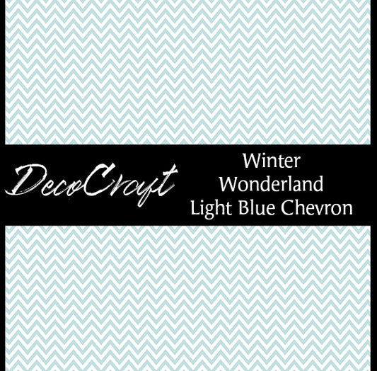 DecoCraft Christmas - Chevron- Winter Wonderland - Light Blue Chevron