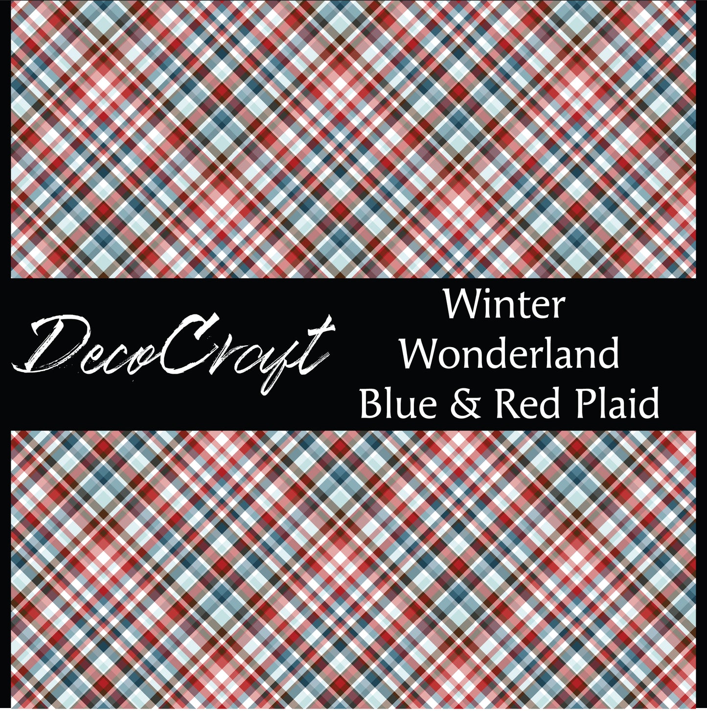 DecoCraft - Christmas - Plaid - Winter Wonderland - Red and Blue Plaid