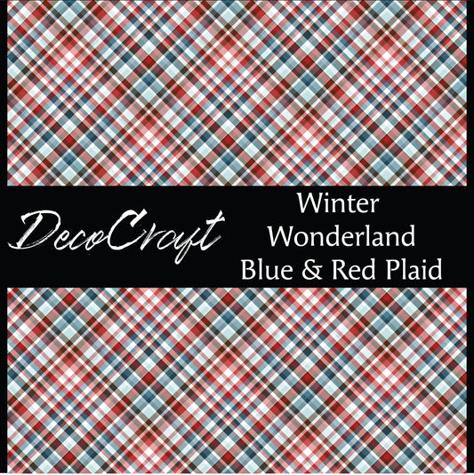 DecoCraft Christmas - Plaid - Winter Wonderland - Red and Blue Plaid