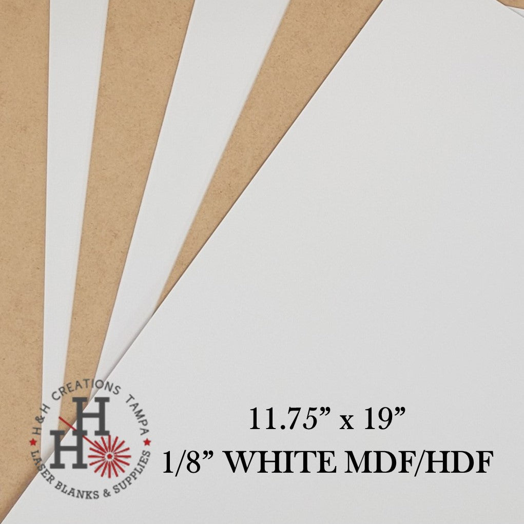 Ultimate 1/8" Sample Pack -11.75" x 19" - Baltic Birch, Slick MDF, White MDF, Raw MDF, Double Sided White MDF - 4 Sheets Each Total 20 Sheets