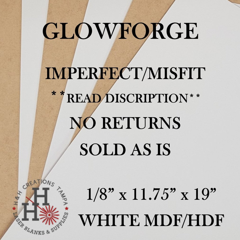 **IMPERFECT**MISFITS**1/8" Premium White/Reversible MDF/HDF Draft Board 11.75" x 19" - 50 Pack